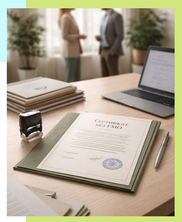 Сертификат без ГМО в Жигулёвске от 7589 р. оформить срочно Алешин-Жгл